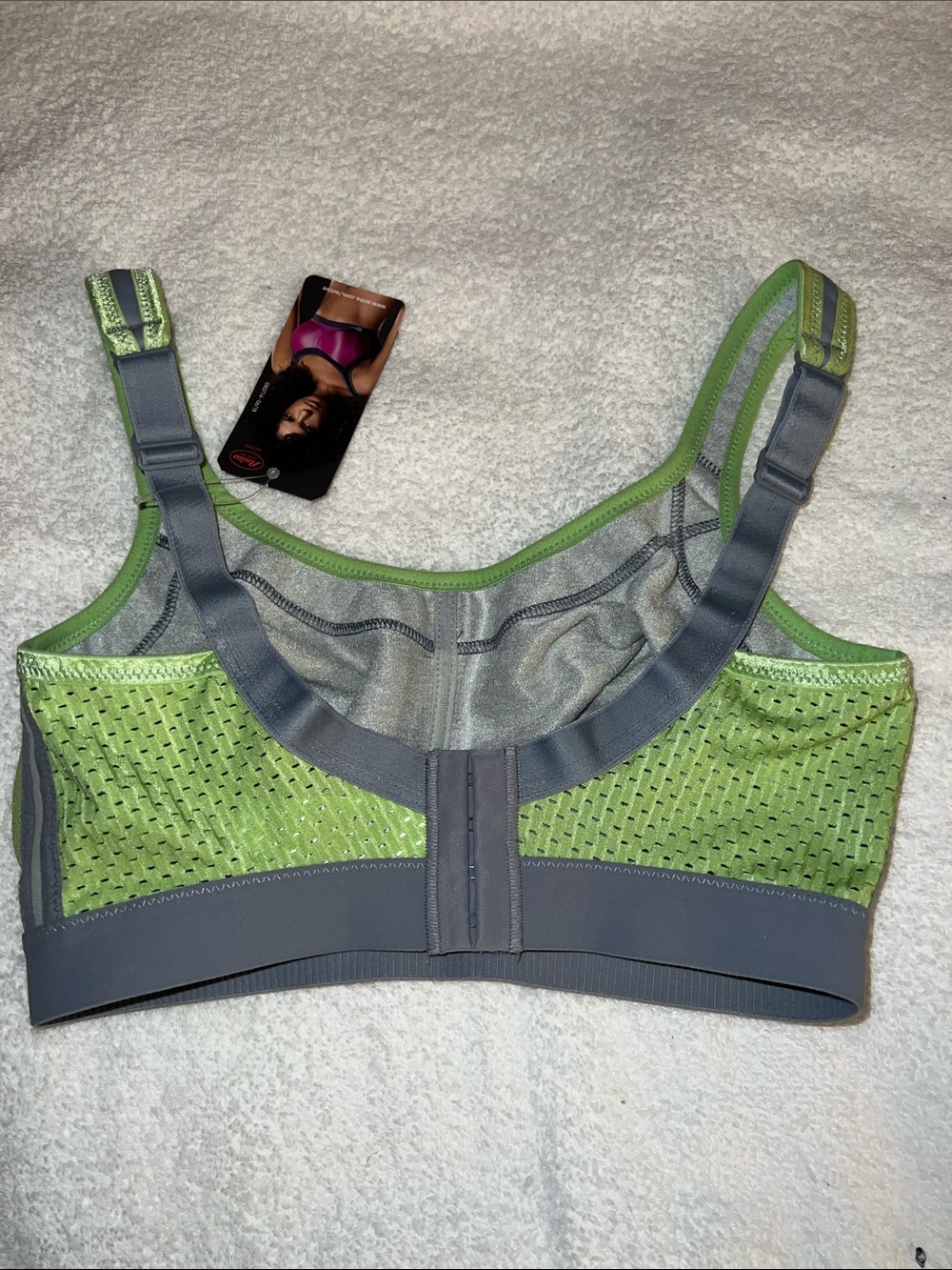 Anita Active Green and Gray High-Support Sports Bra - Picture 4 of 6